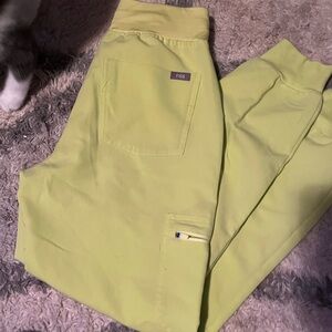 lemon lime neon limited edition fig scrub pants